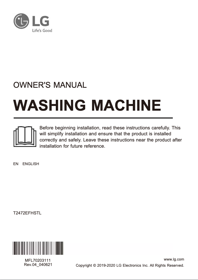 Page 1 de la notice Manuel utilisateur LG T2472WFFSTD