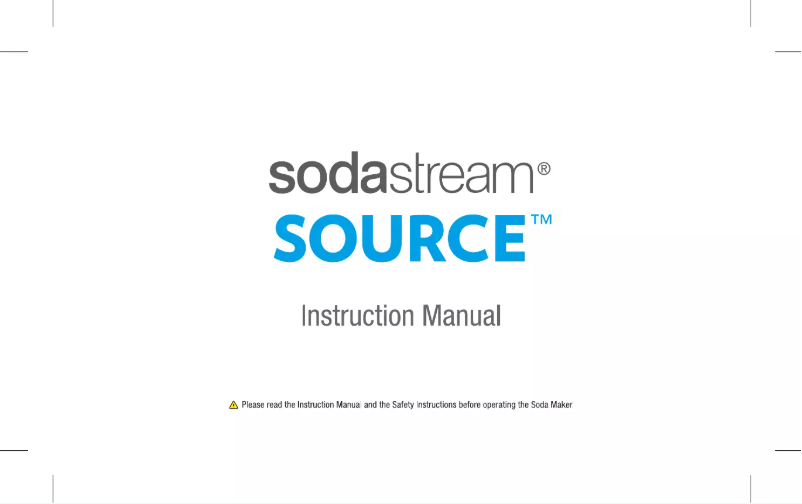 Page 1 de la notice Manuel utilisateur SodaStream Source