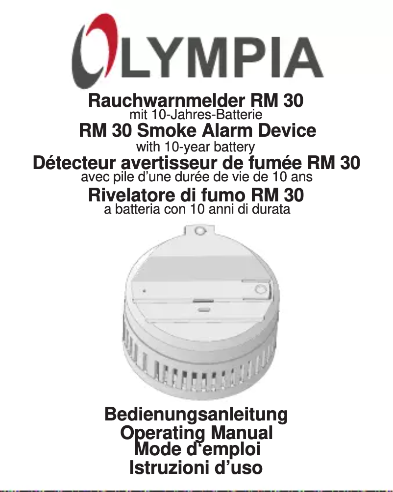 Image de la première page du manuel de l'appareil RM 30