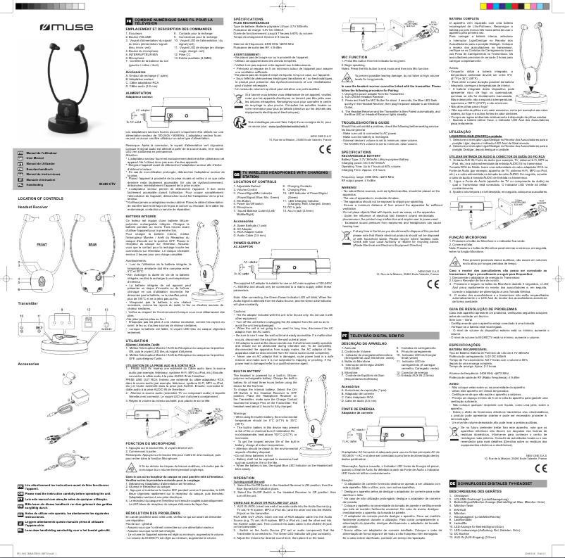 Page 1 de la notice Manuel utilisateur Muse M-280 CTV