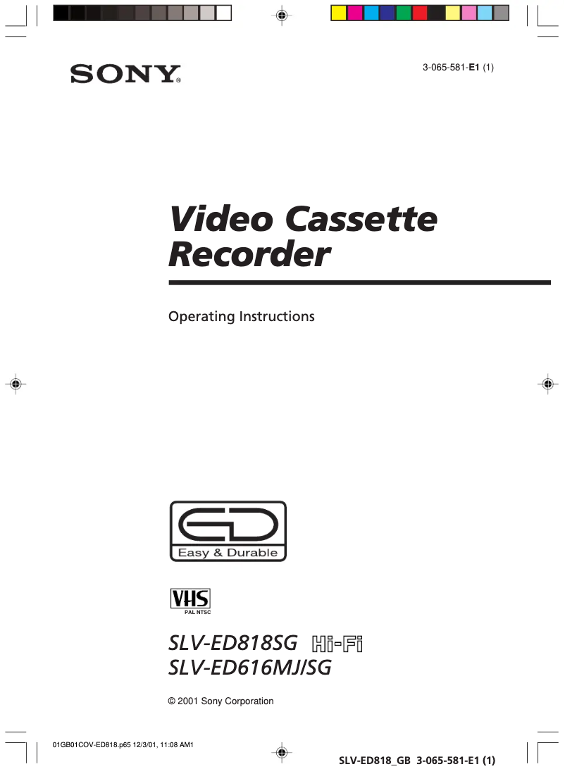 Image de la première page du manuel de l'appareil SLV-ED616MJ