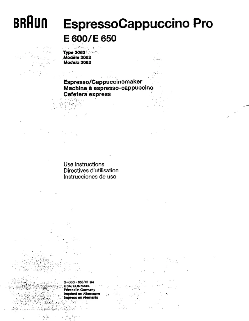 Page n°1 - Manuel utilisateur Braun E 600