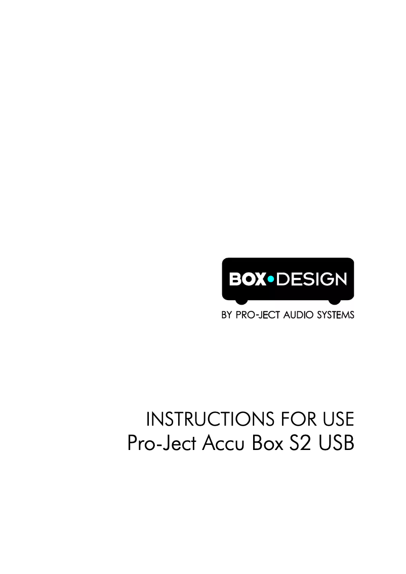 Page 1 de la notice Manuel utilisateur Pro-Ject Accu Box S2 USB
