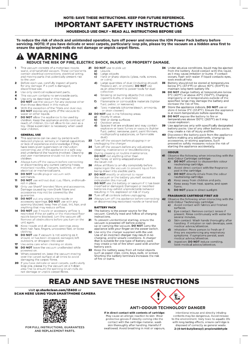 Image de la première page du manuel de l'appareil Stratos IZ400UK