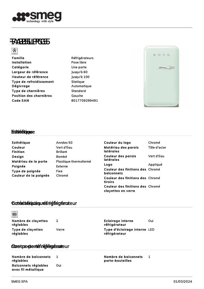 Image de la première page du manuel de l'appareil FAB5LPG5