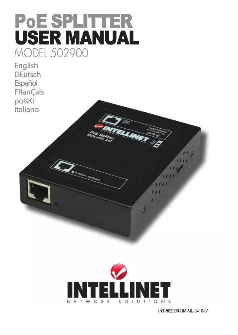 Page 1 de la notice Manuel utilisateur Intellinet 502900