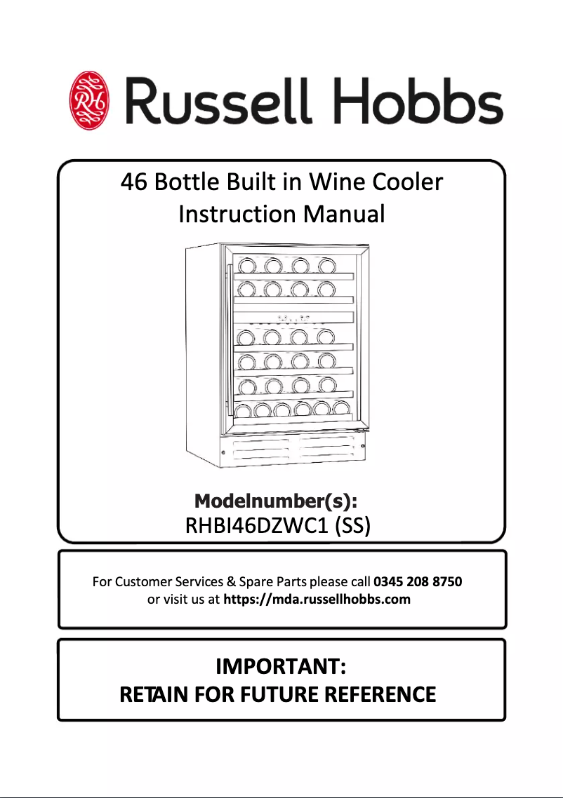 Page 1 de la notice Manuel utilisateur Russell Hobbs RHBI46DZWC1SS