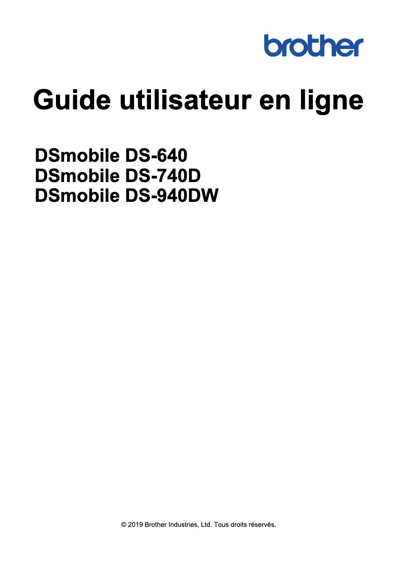 Page 1 de la notice Manuel utilisateur Brother DS-640