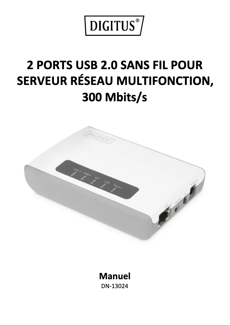 Image de la première page du manuel de l'appareil DN-13024