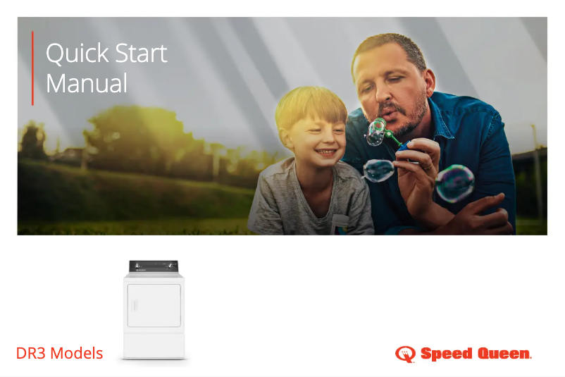 Page 1 de la notice Guide de démarrage rapide Speed Queen DR3003WE