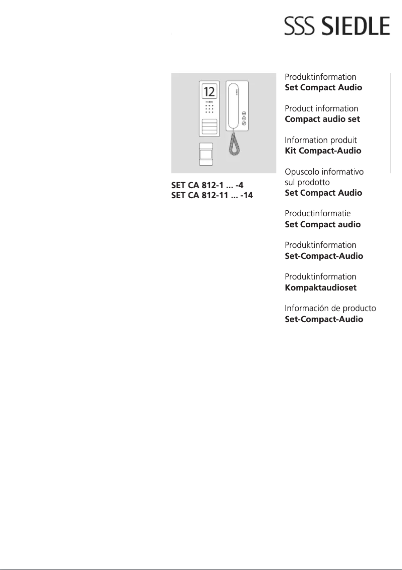Página 1 del manual Manual de usuario Siedle SET CA 812-1