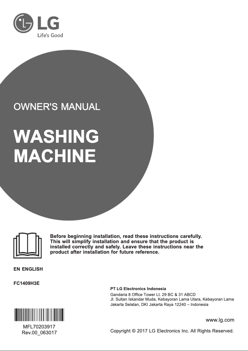 Page 1 de la notice Manuel utilisateur LG FC1409H3E