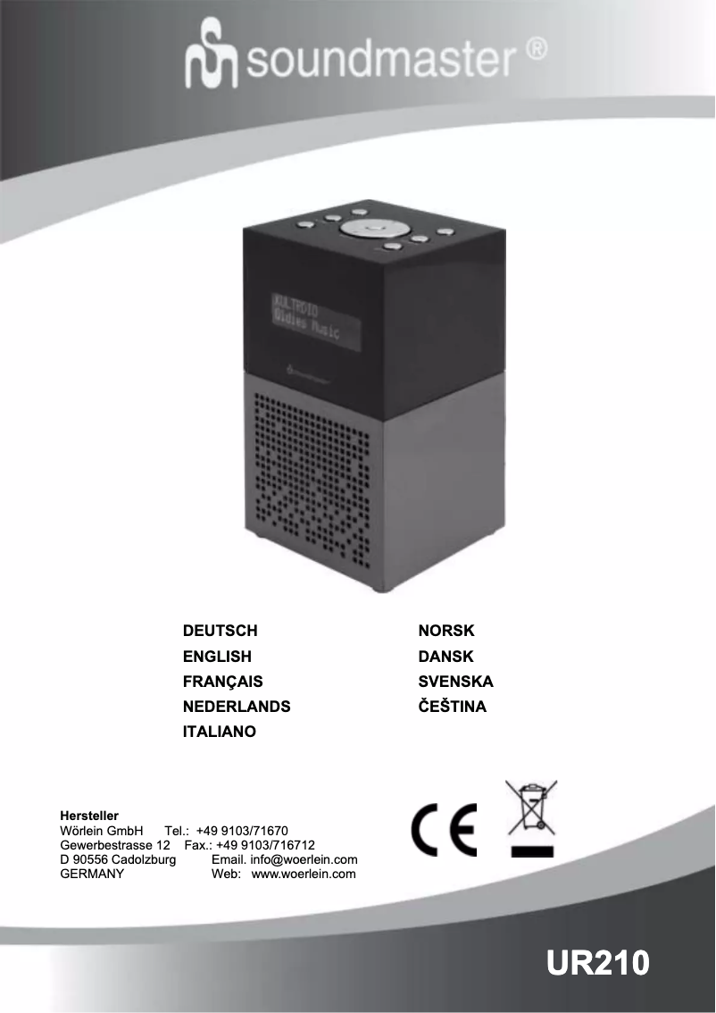 Page 1 de la notice Manuel utilisateur Soundmaster UR210BR