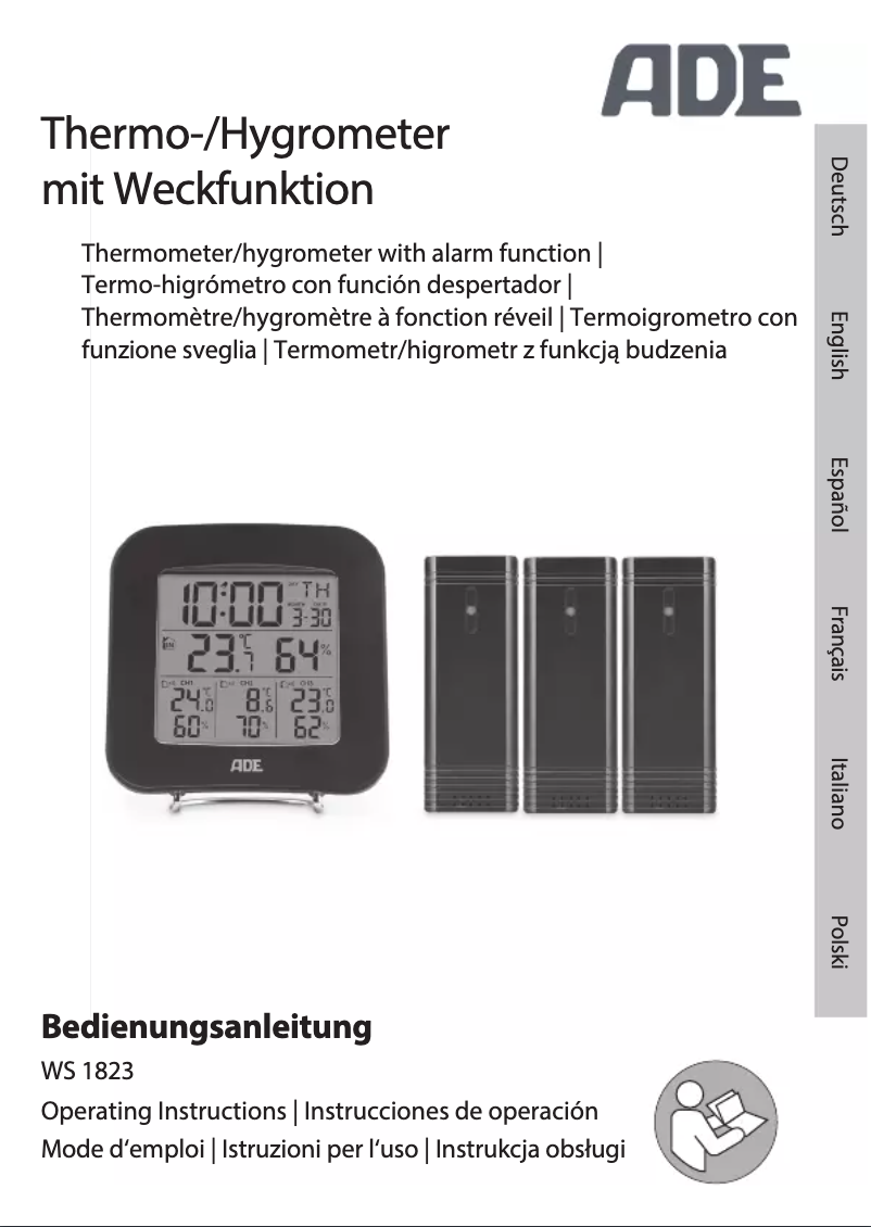 Page 1 de la notice Manuel utilisateur ADE WS 1823