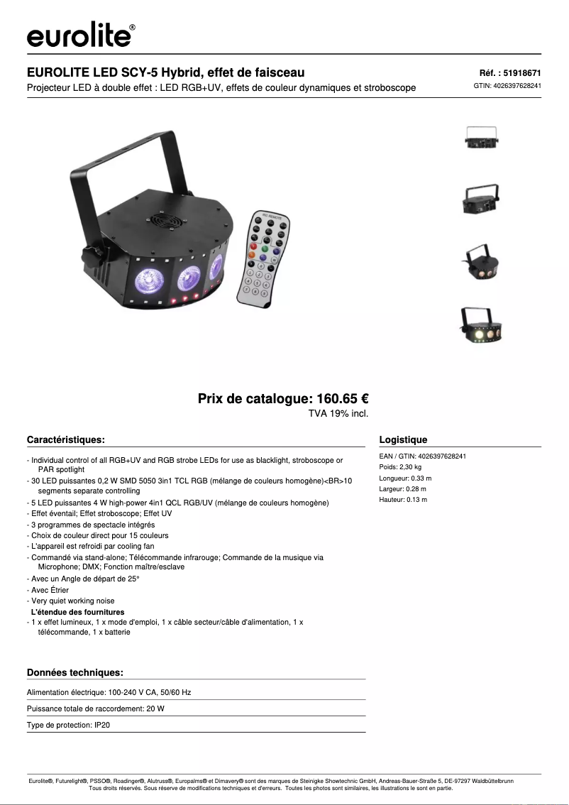 Image de la première page du manuel de l'appareil LED SCY-5