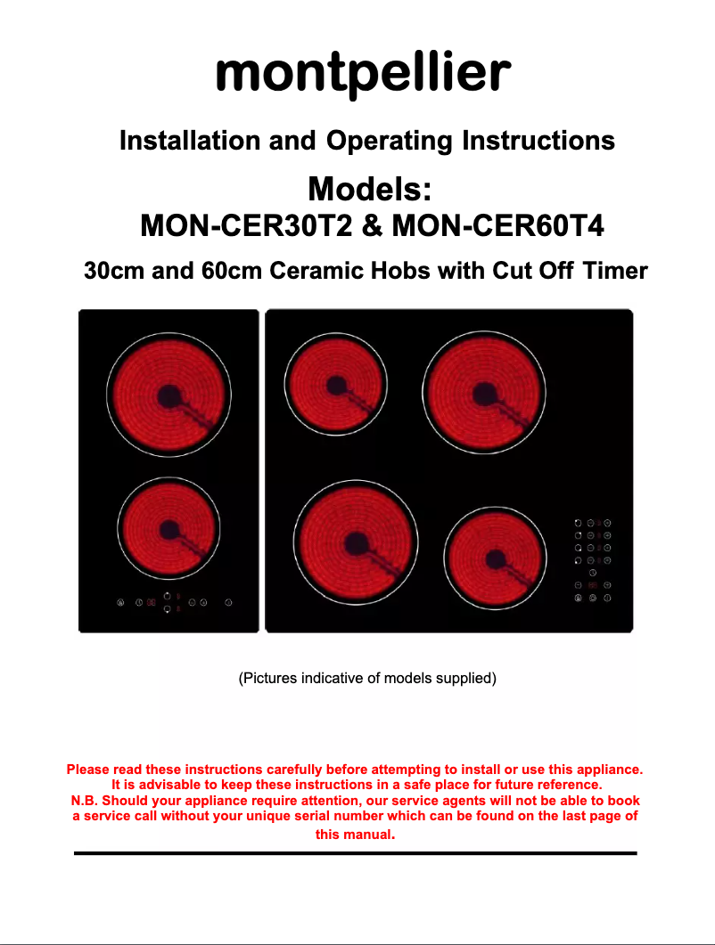 Page 1 of the manual User Manual Montpellier CER30T2