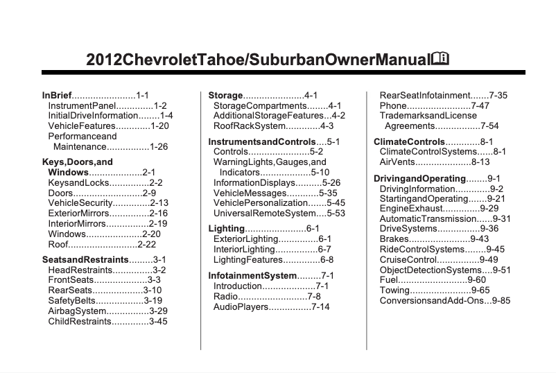 Page 1 de la notice Manuel utilisateur Chevrolet Captiva (2012)