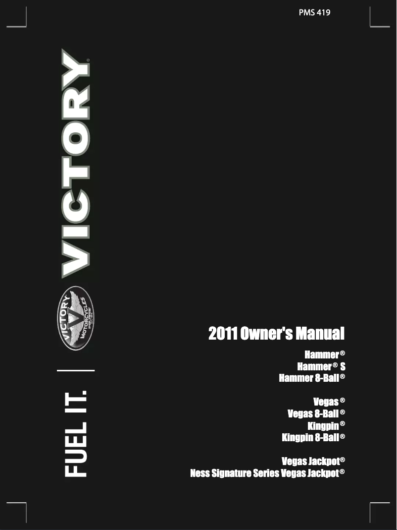 Page n°1 - Manuel utilisateur Victory Kingpin 8-Ball (2011)