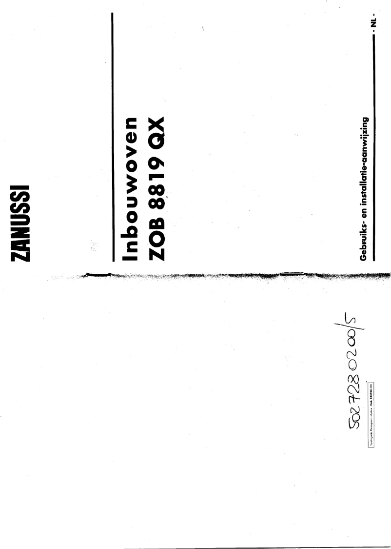 Image de la première page du manuel de l'appareil ZOB 8819 QX