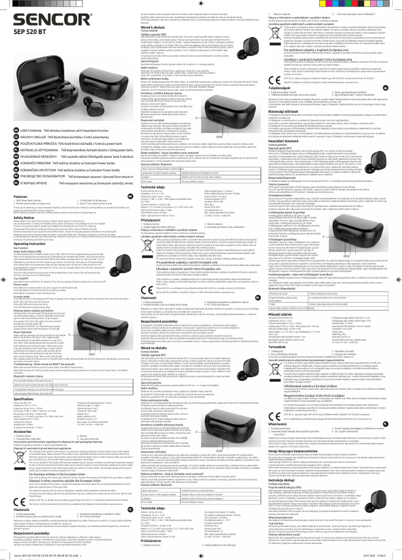 Page n°1 - Manuel utilisateur Sencor SEP 520BT