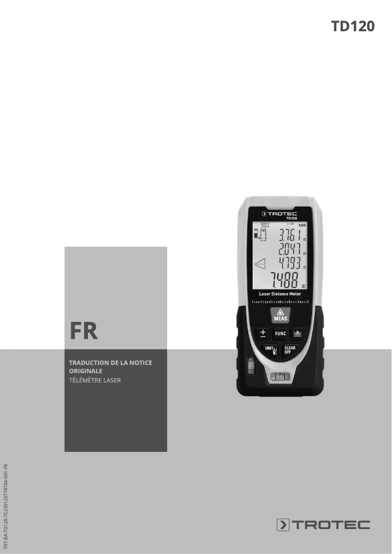 Page n°1 - Manuel utilisateur Trotec TD120