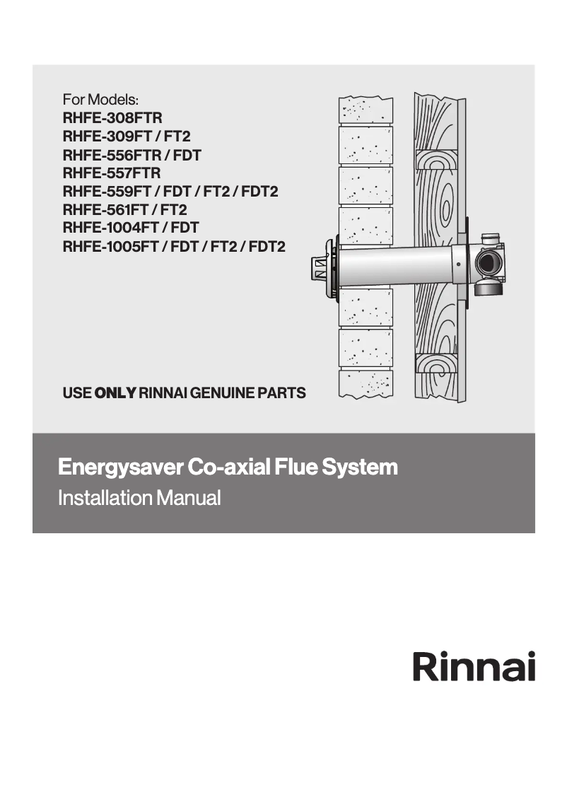 Page n°1 - Manuel utilisateur Rinnai Energysaver 1005FDT