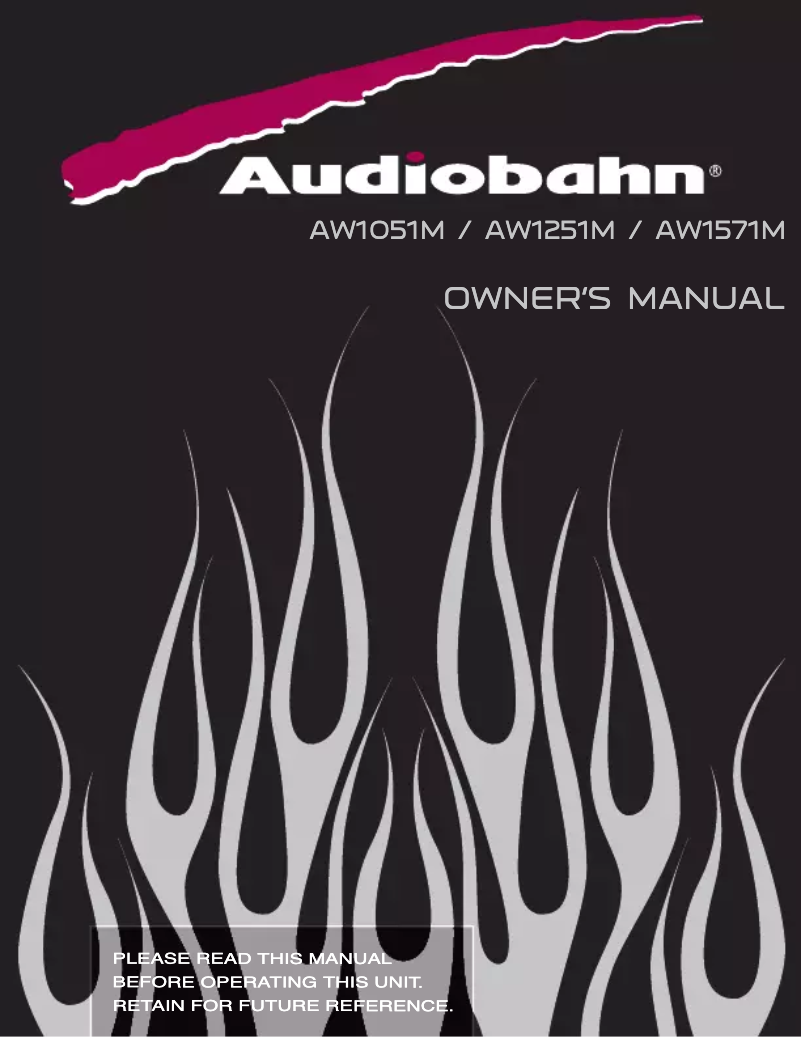 Page 1 de la notice Manuel utilisateur Audiobahn AW1251M