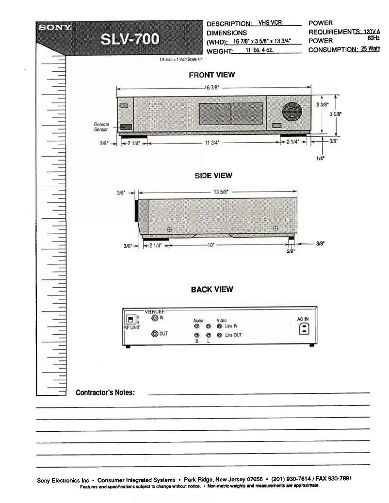 Page 1 de la notice Manuel utilisateur Sony SLV-700HF