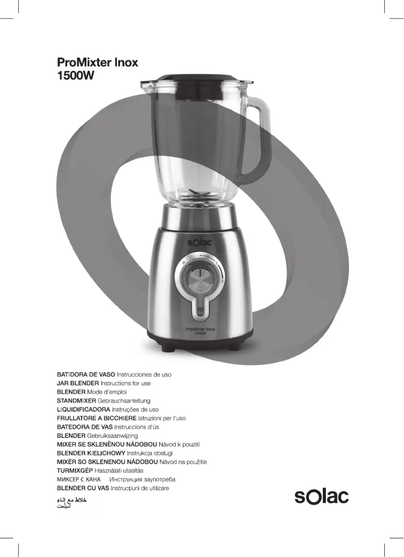 Page n°1 - Manuel utilisateur Solac Pro Mixter Inox 1500W BV5725