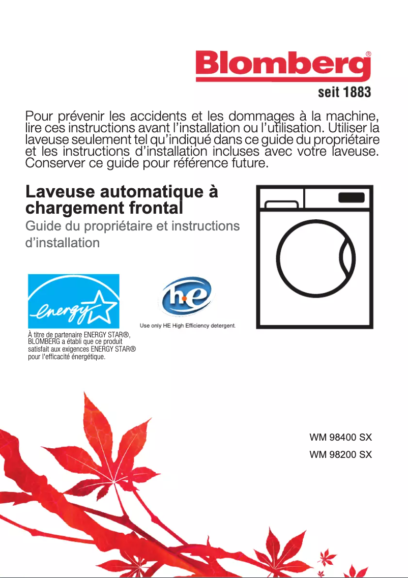 Image de la première page du manuel de l'appareil WM 98200 SX