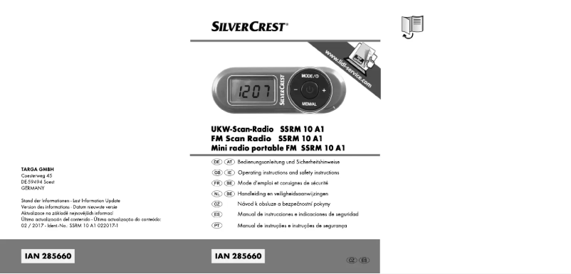 Image de la première page du manuel de l'appareil SSRM 10 A1