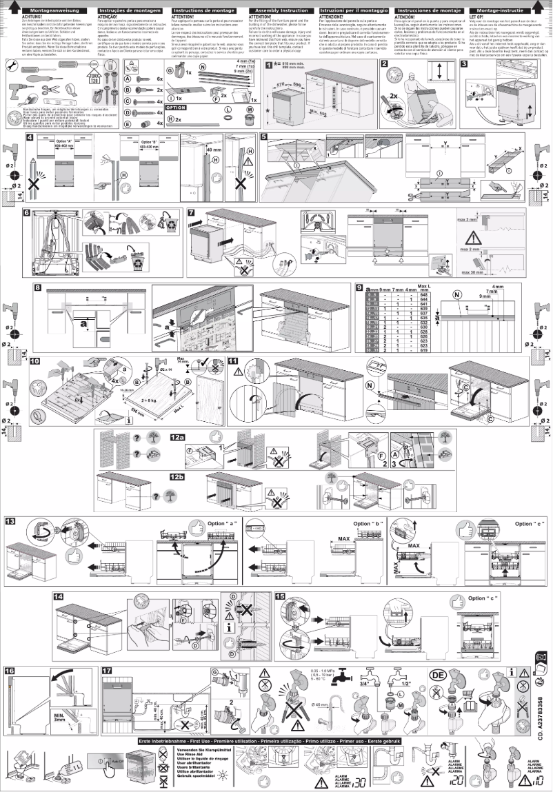 Página 1 del manual Guía de instalación AEG Comfortlift FEE83806PM