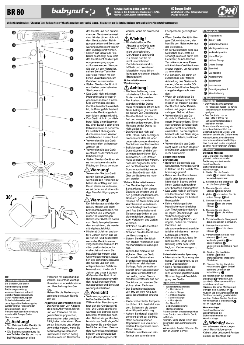 Page n°1 - Manuel utilisateur Olympia BR 80