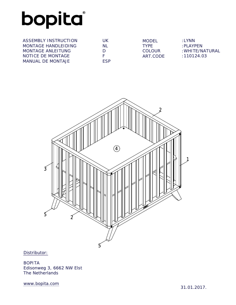 Page 1 de la notice Manuel utilisateur Bopita Lynn