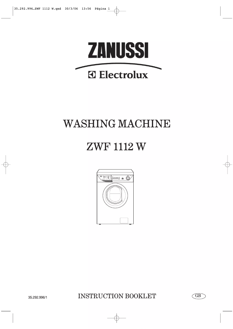 Page 1 de la notice Manuel utilisateur Zanussi-Electrolux ZWF 1112 W