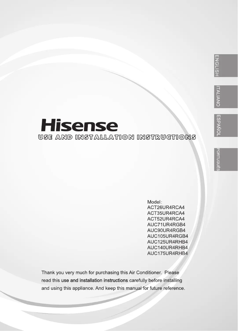 Page n°1 - Manuel utilisateur Hisense AUC90UR4RFGB4