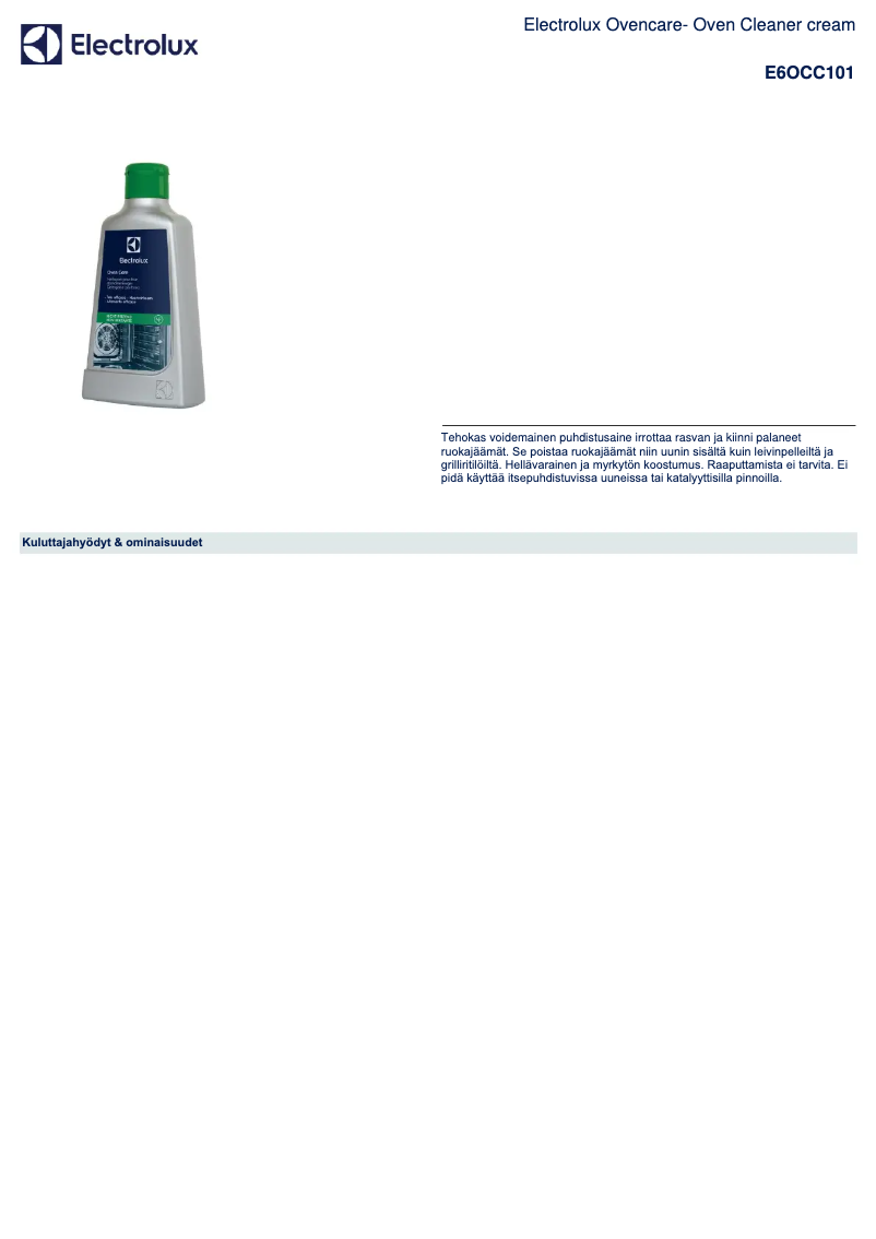 Page 1 de la notice Manuel utilisateur AEG E6OCC101