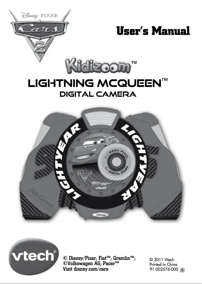 Página 1 del manual Manual de usuario Vtech KidiZoom Lightning McQueen
