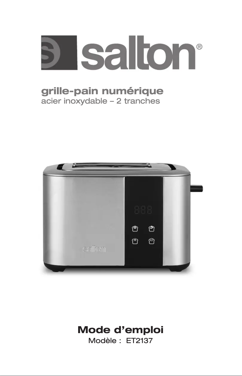 Page 1 de la notice Manuel utilisateur Salton ET2137