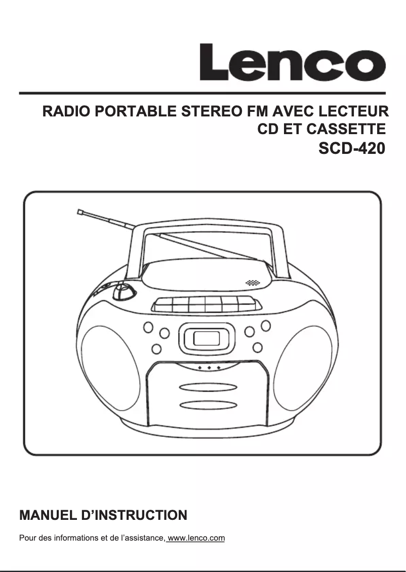 Page 1 de la notice Manuel utilisateur Lenco SCD-420