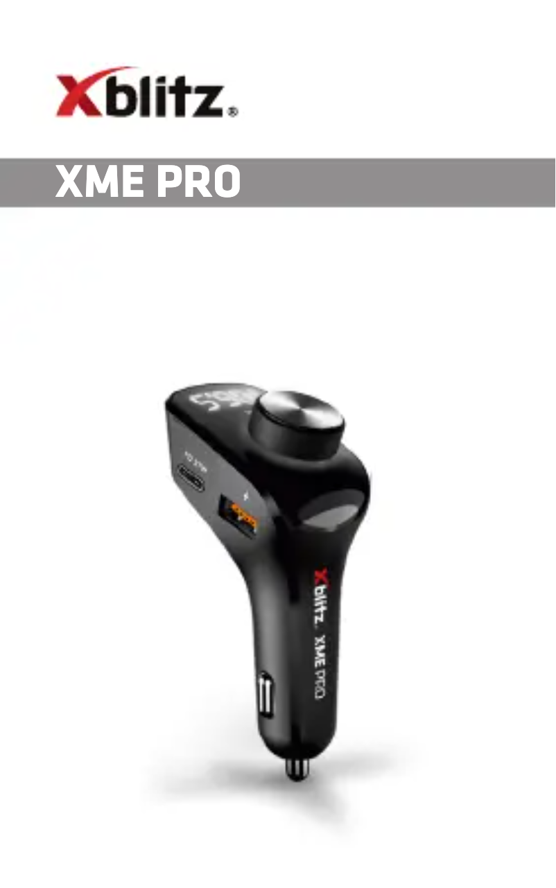 Page 1 de la notice Manuel utilisateur Xblitz XME PRO