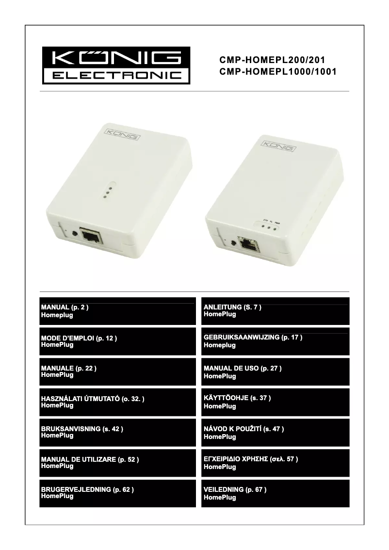Page n°1 - Manuel utilisateur Konig CMP-HOMEPL200