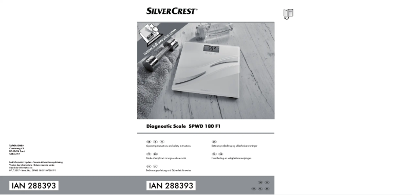 Page 1 de la notice Manuel utilisateur SilverCrest SPWD 180 F1