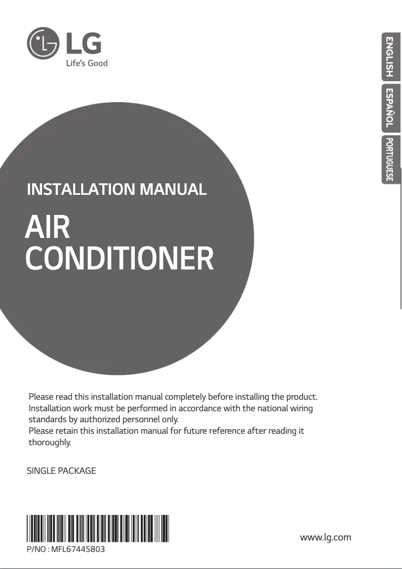 Page n°1 - Manuel utilisateur LG AK-Q180BC00
