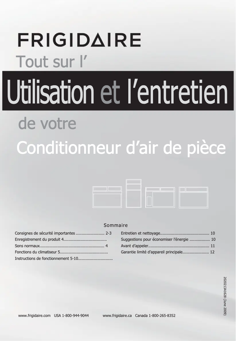 Page 1 de la notice Manuel utilisateur Frigidaire FFRS1222Q1