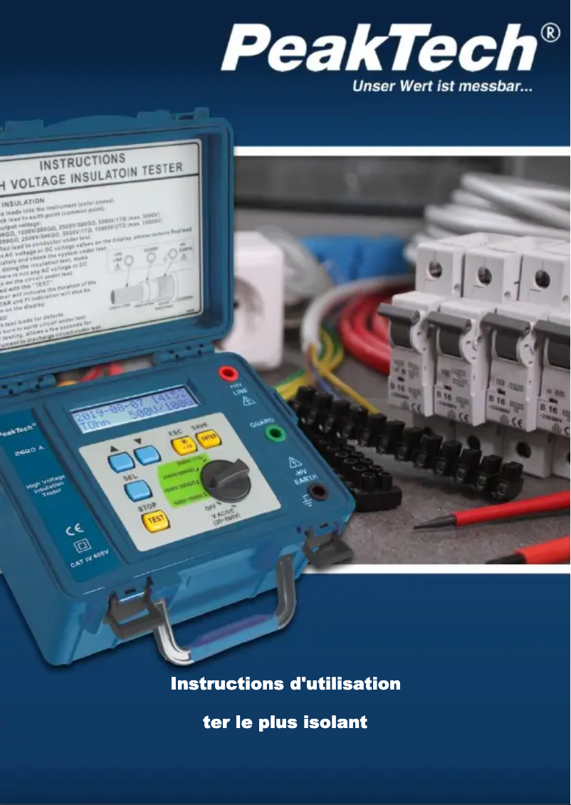 Page n°1 - Manuel utilisateur PeakTech 2685 A