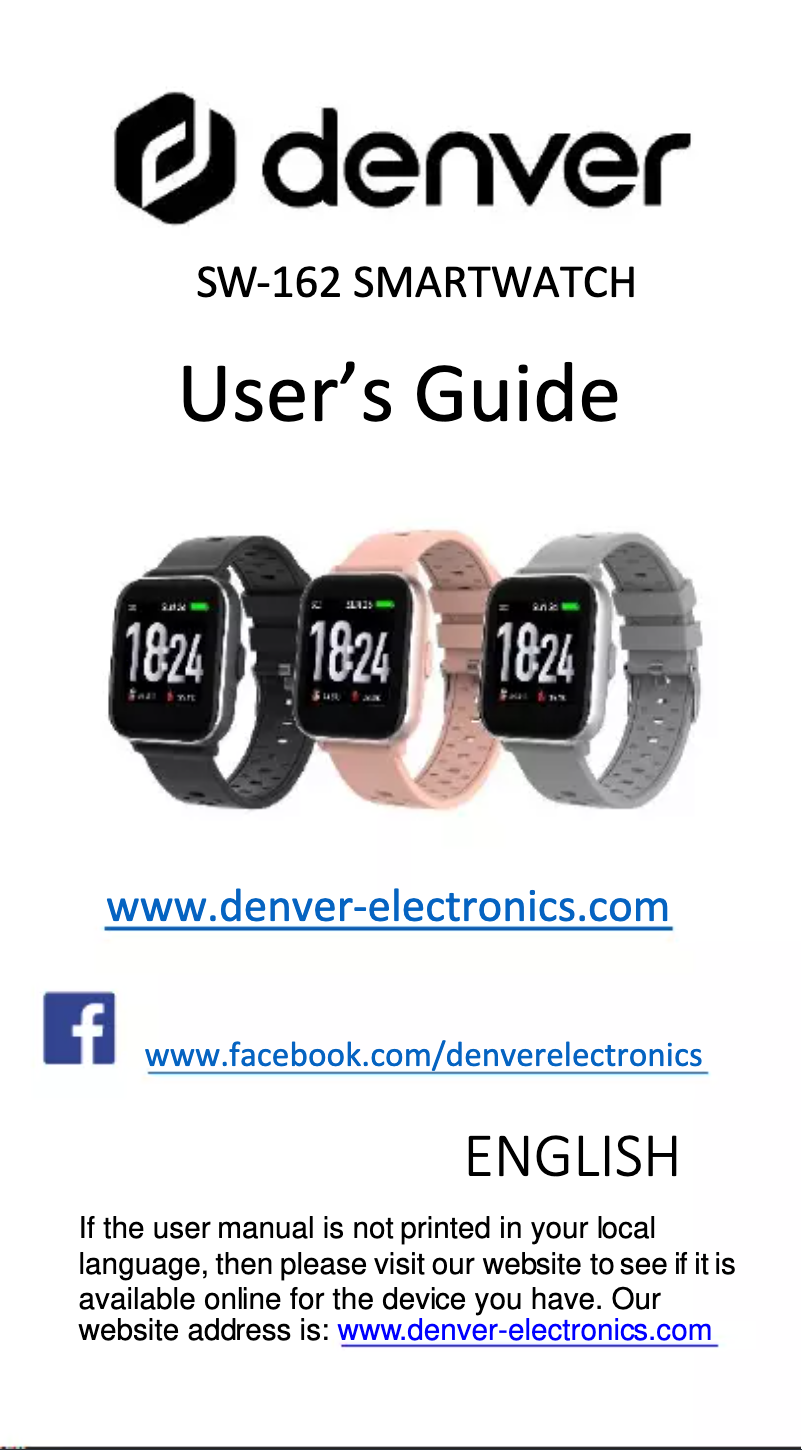 Image de la première page du manuel de l'appareil SW-162