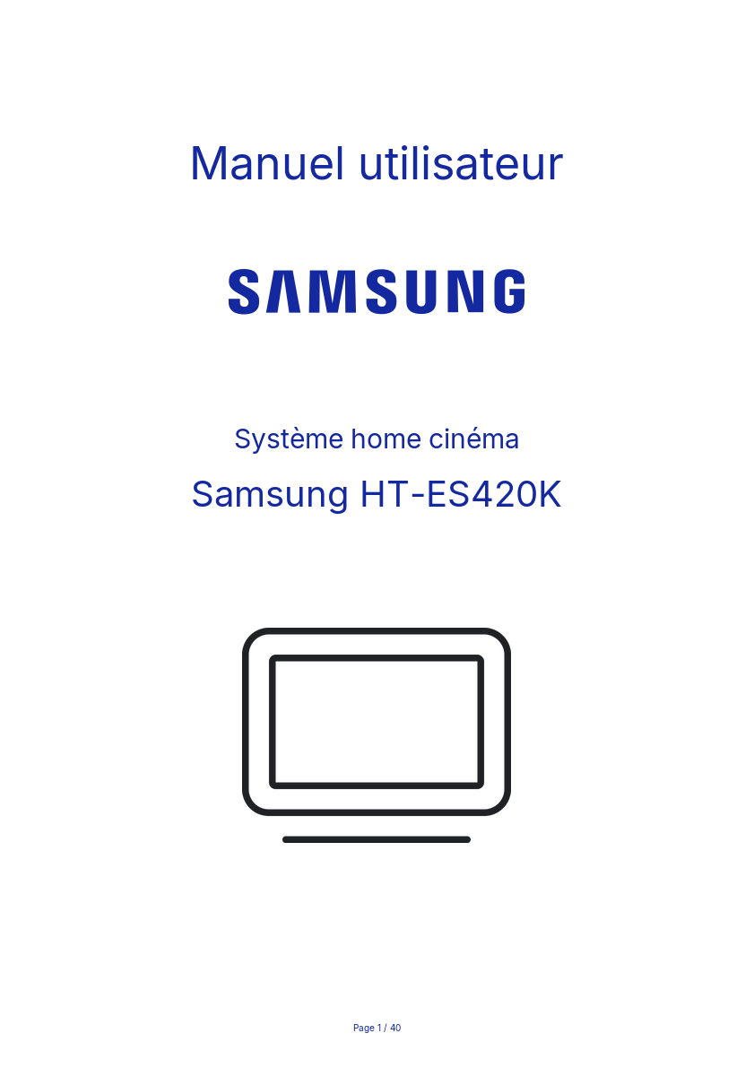 Image de la première page du manuel de l'appareil HT-ES420K