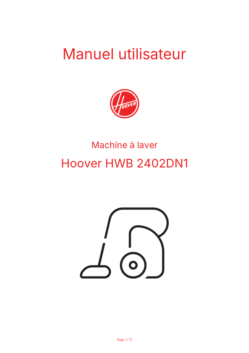 Image de la première page du manuel de l'appareil HWB 2402DN1