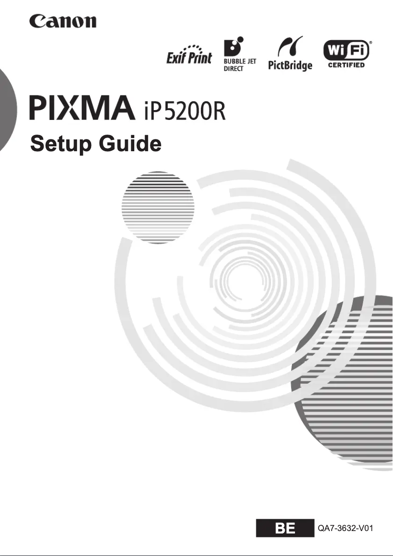 Image de la première page du manuel de l'appareil Pixma iP5200R